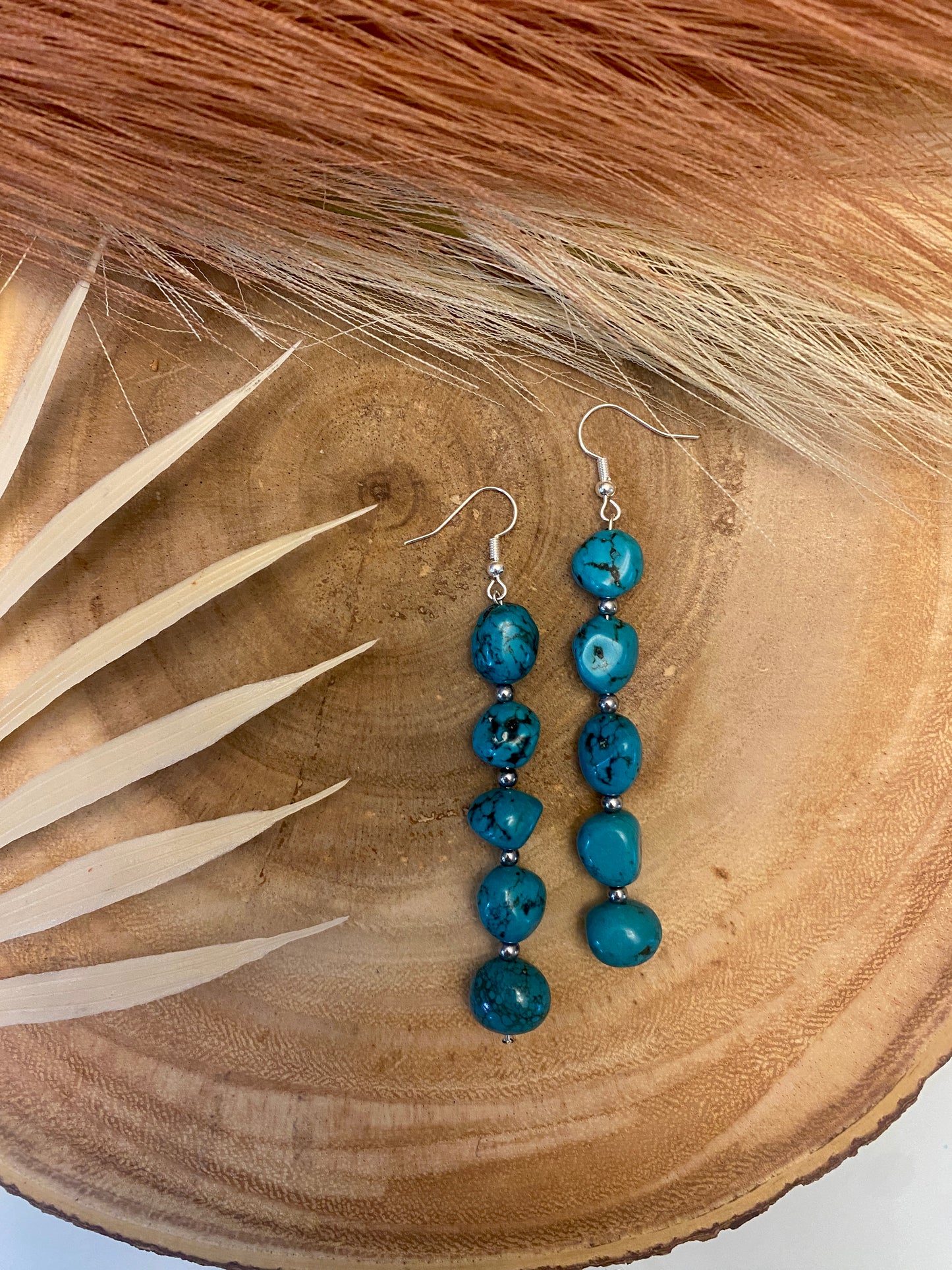 Genuine and authentic turquoise dangles