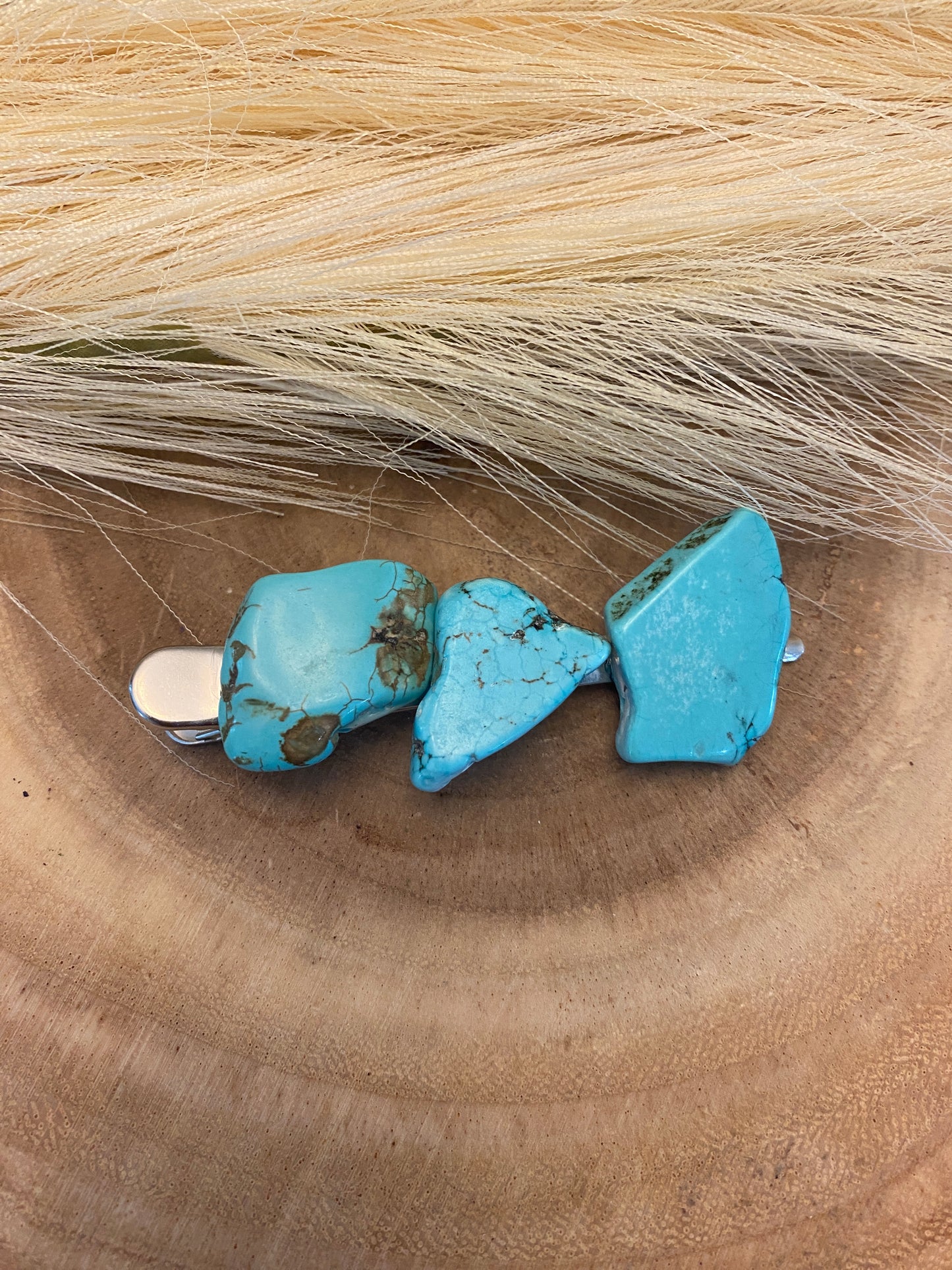 3 stone turquoise clip