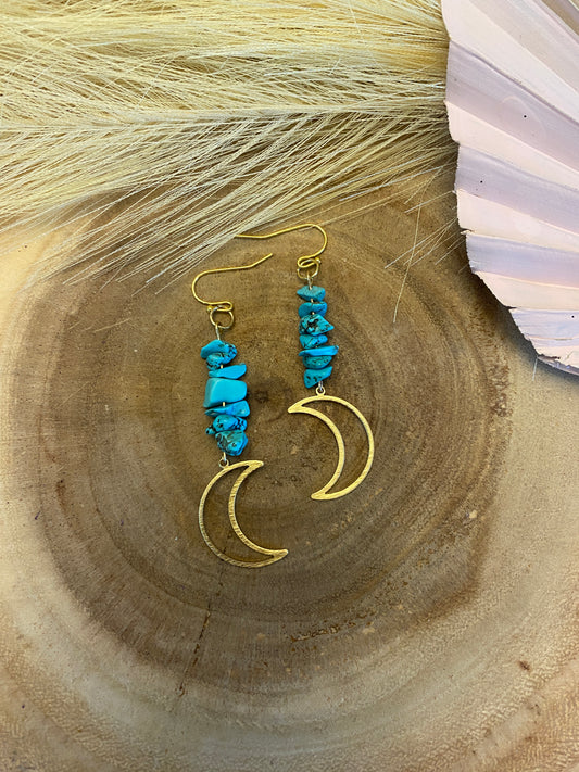 Moon Goddess turquoise earrings