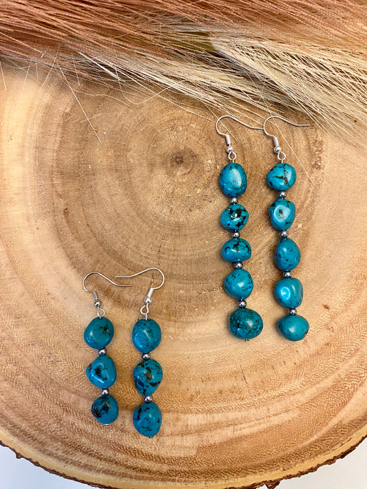 Genuine and authentic turquoise dangles