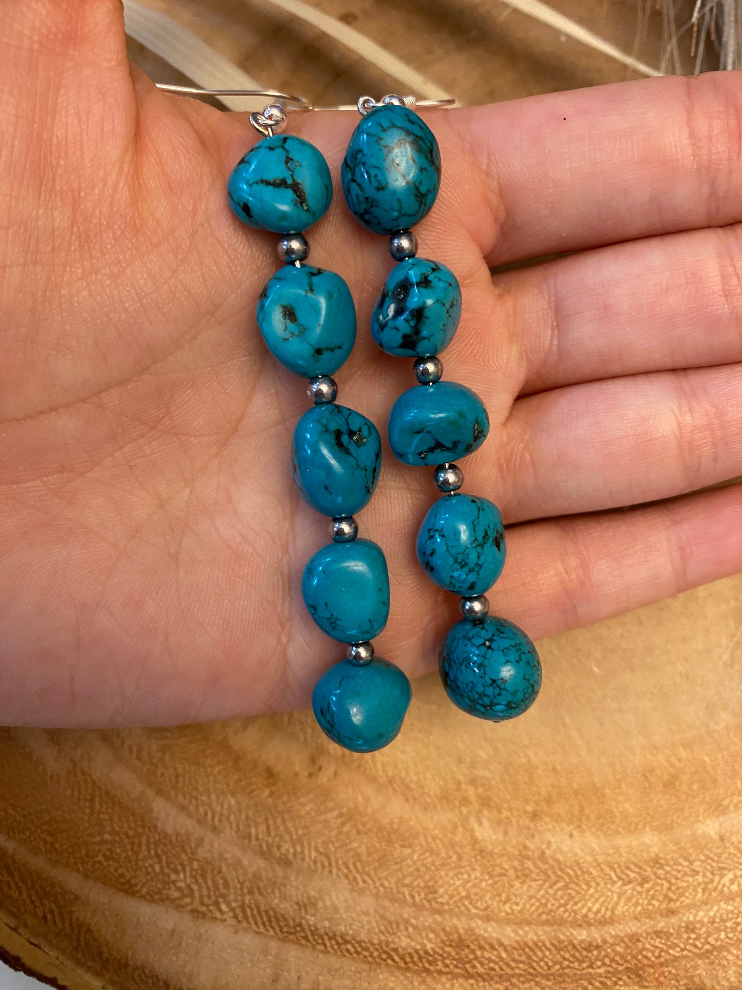 Genuine and authentic turquoise dangles