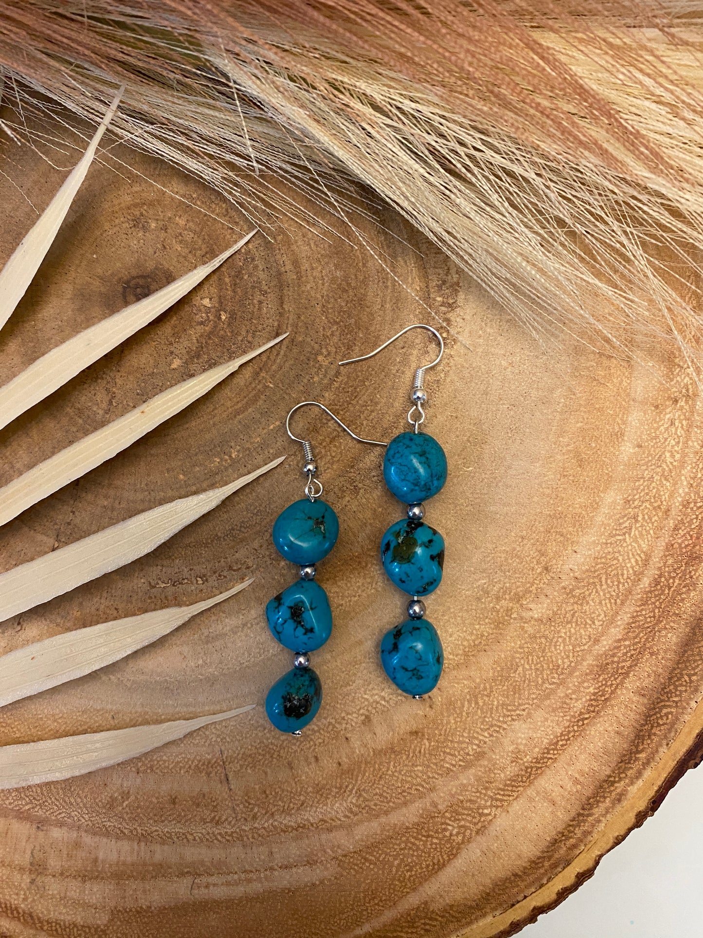 Genuine and authentic turquoise dangles