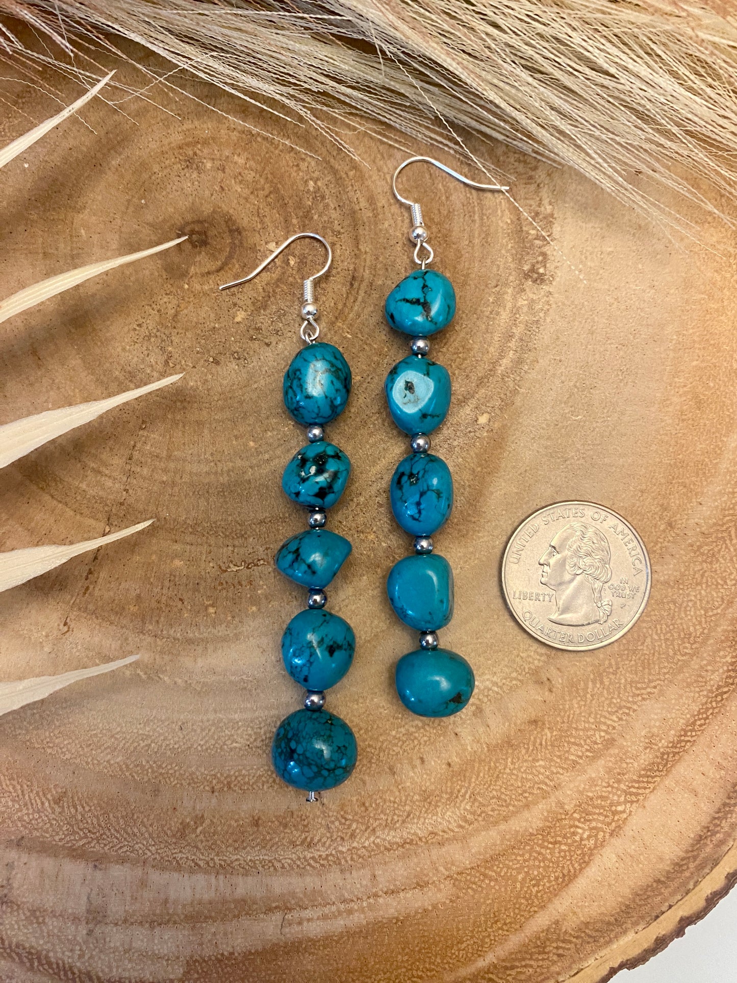 Genuine and authentic turquoise dangles