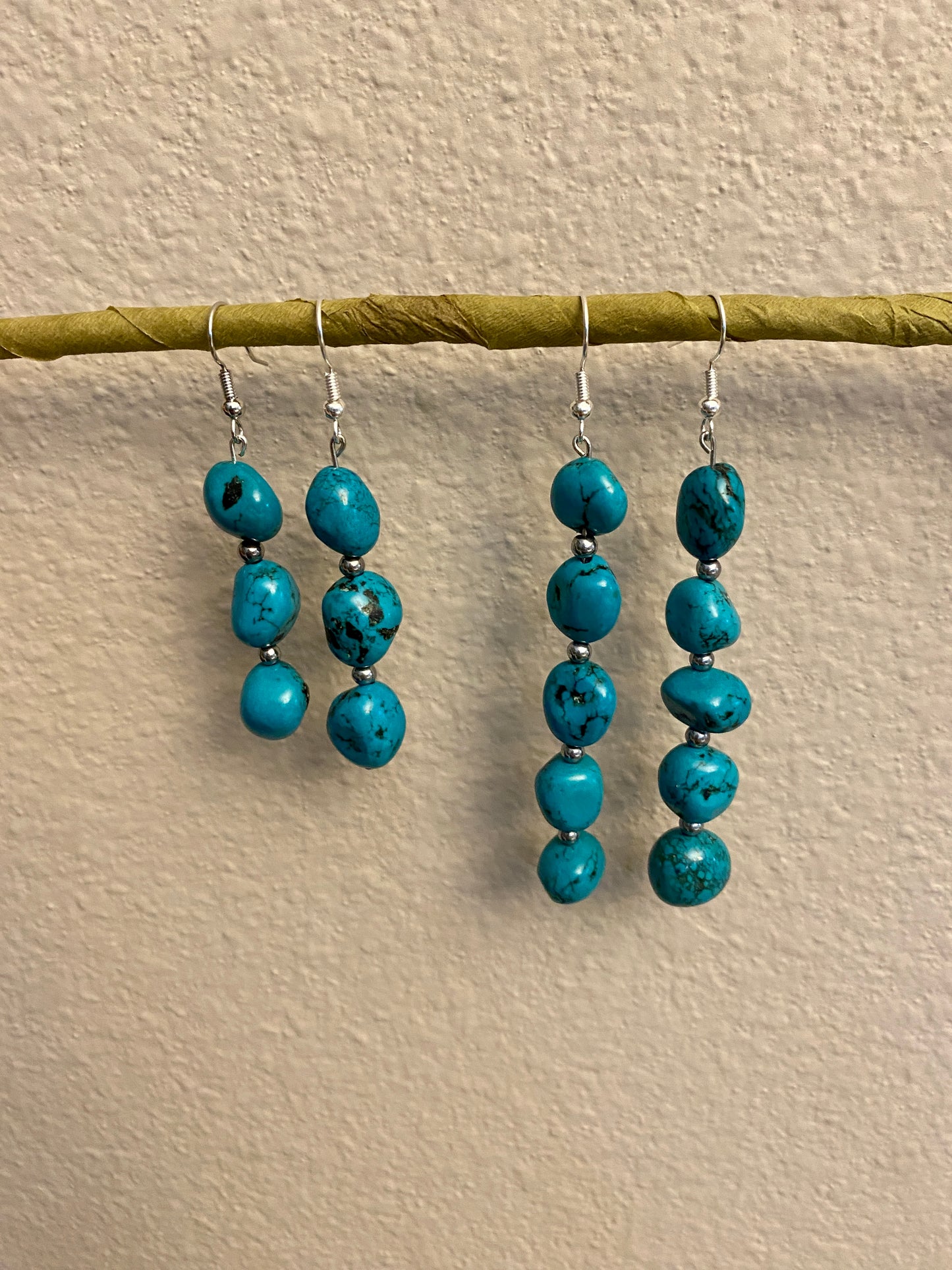 Genuine and authentic turquoise dangles