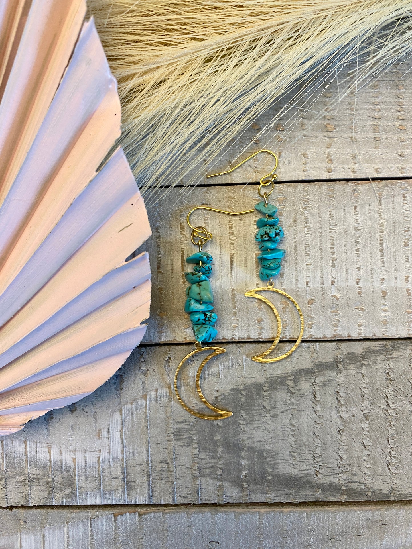 Moon Goddess turquoise earrings