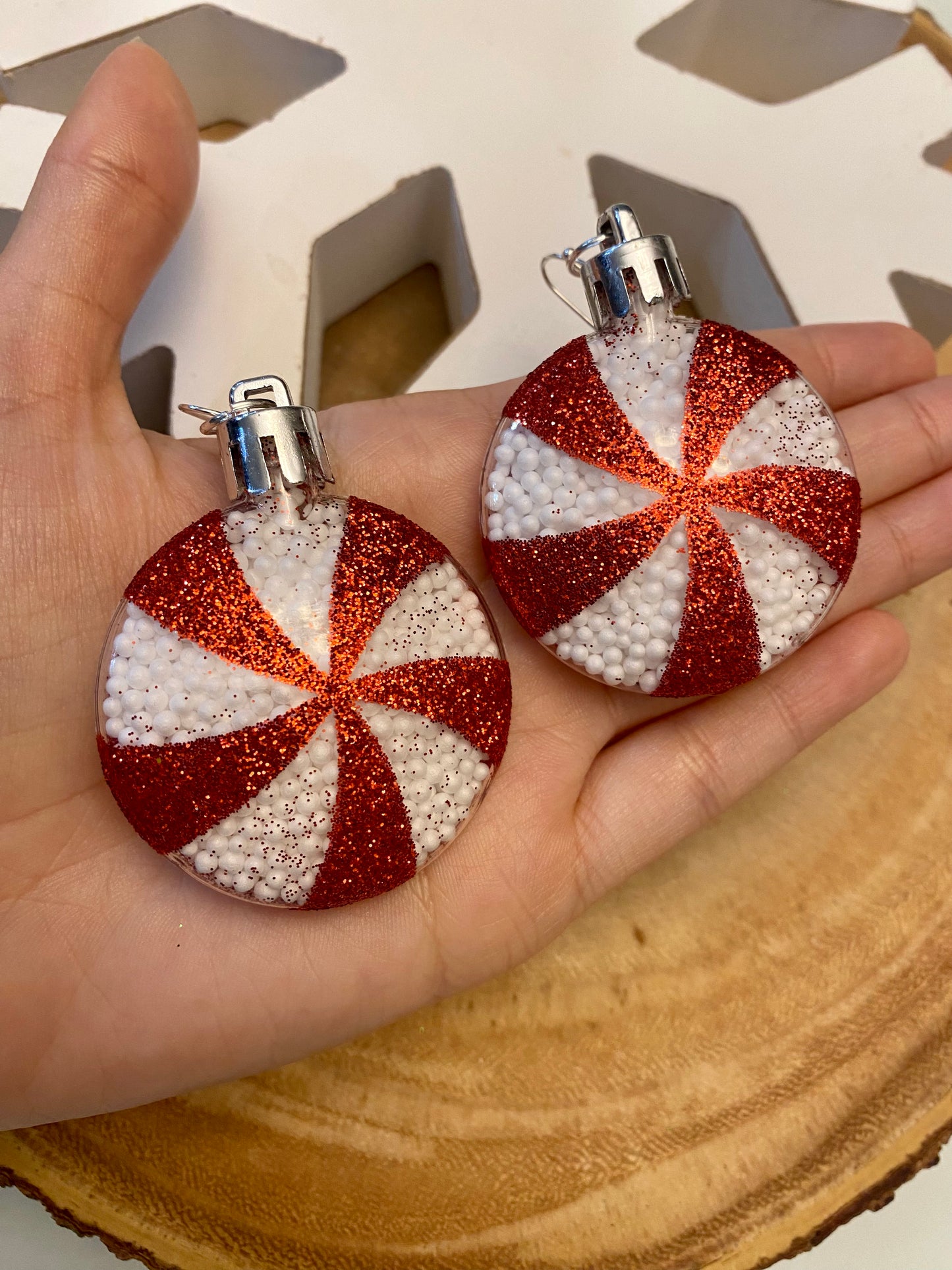 Christmas candy cane earrings