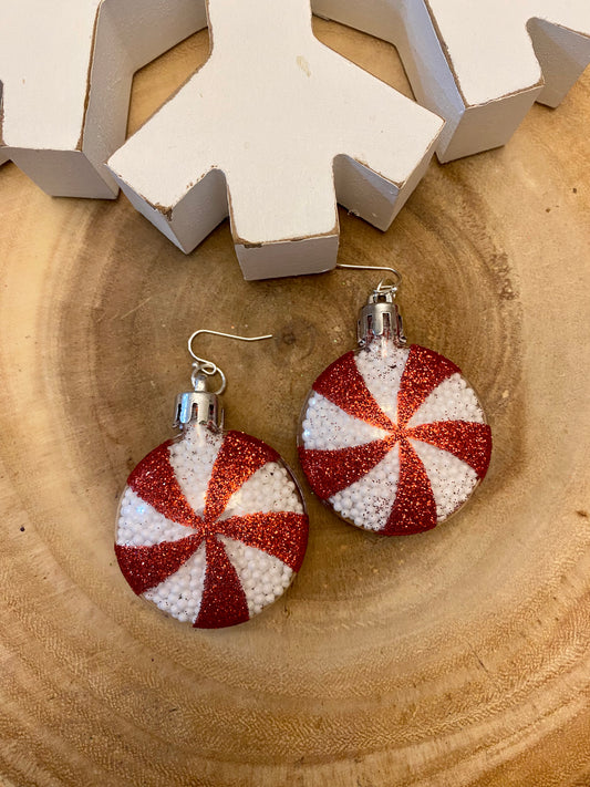 Christmas candy cane earrings