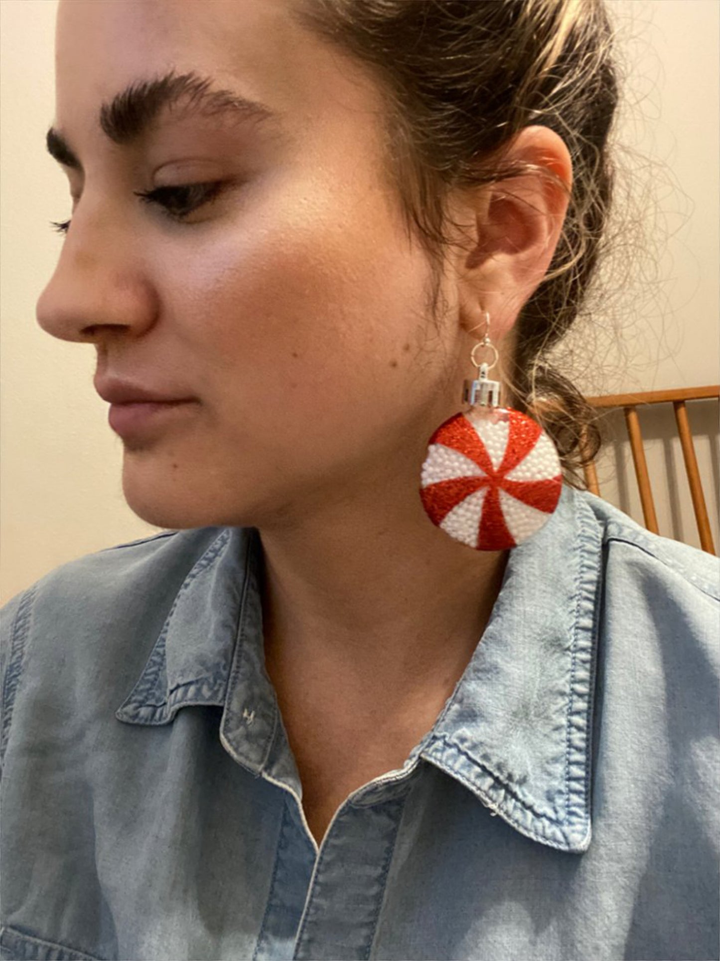 Christmas candy cane earrings