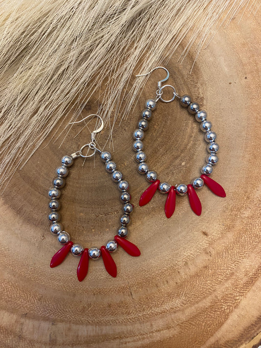 Ruby rose earrings