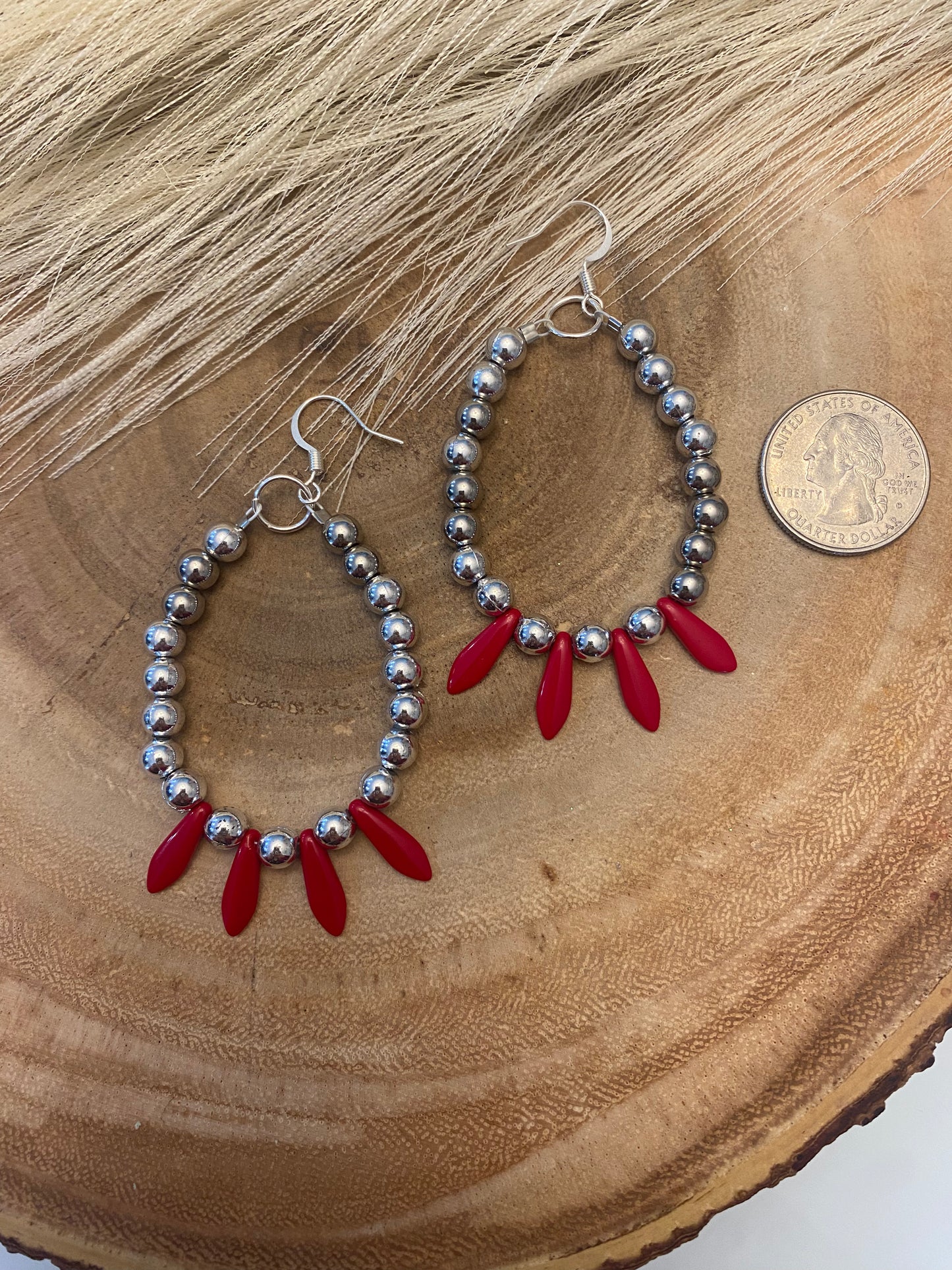 Ruby rose earrings