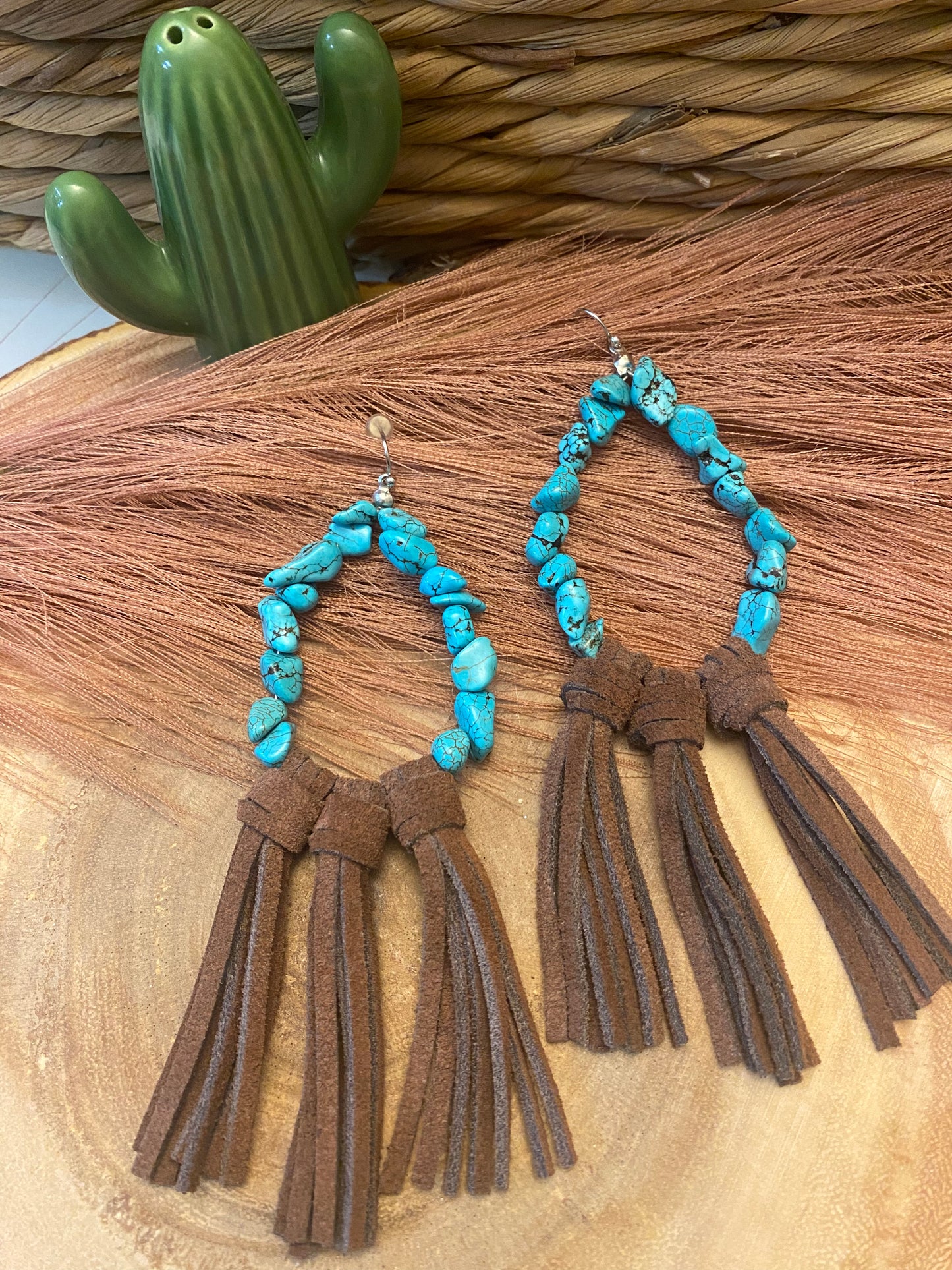 Fringe turquoise earrings