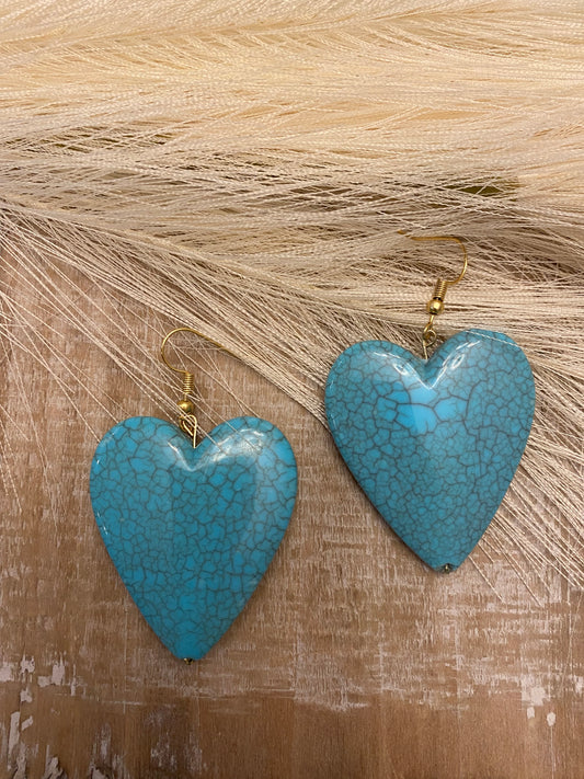 Turquoise heart earrings