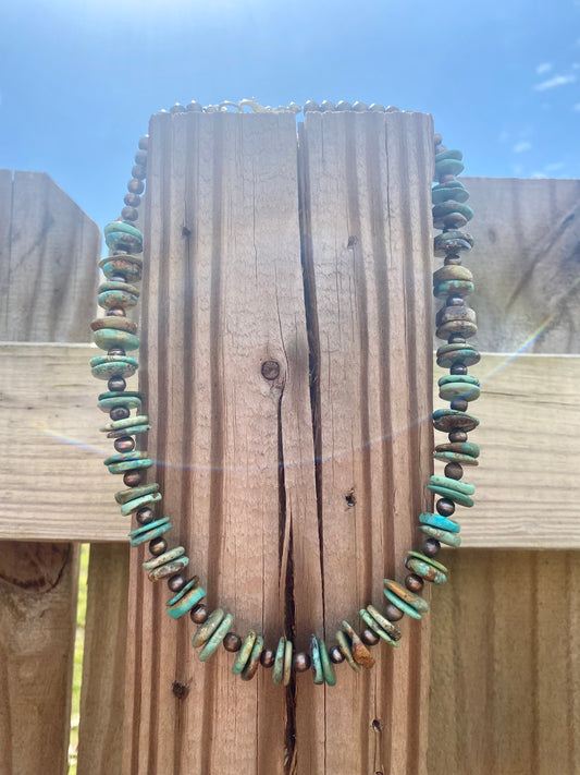 Genuine turquoise Navajo pearl necklace