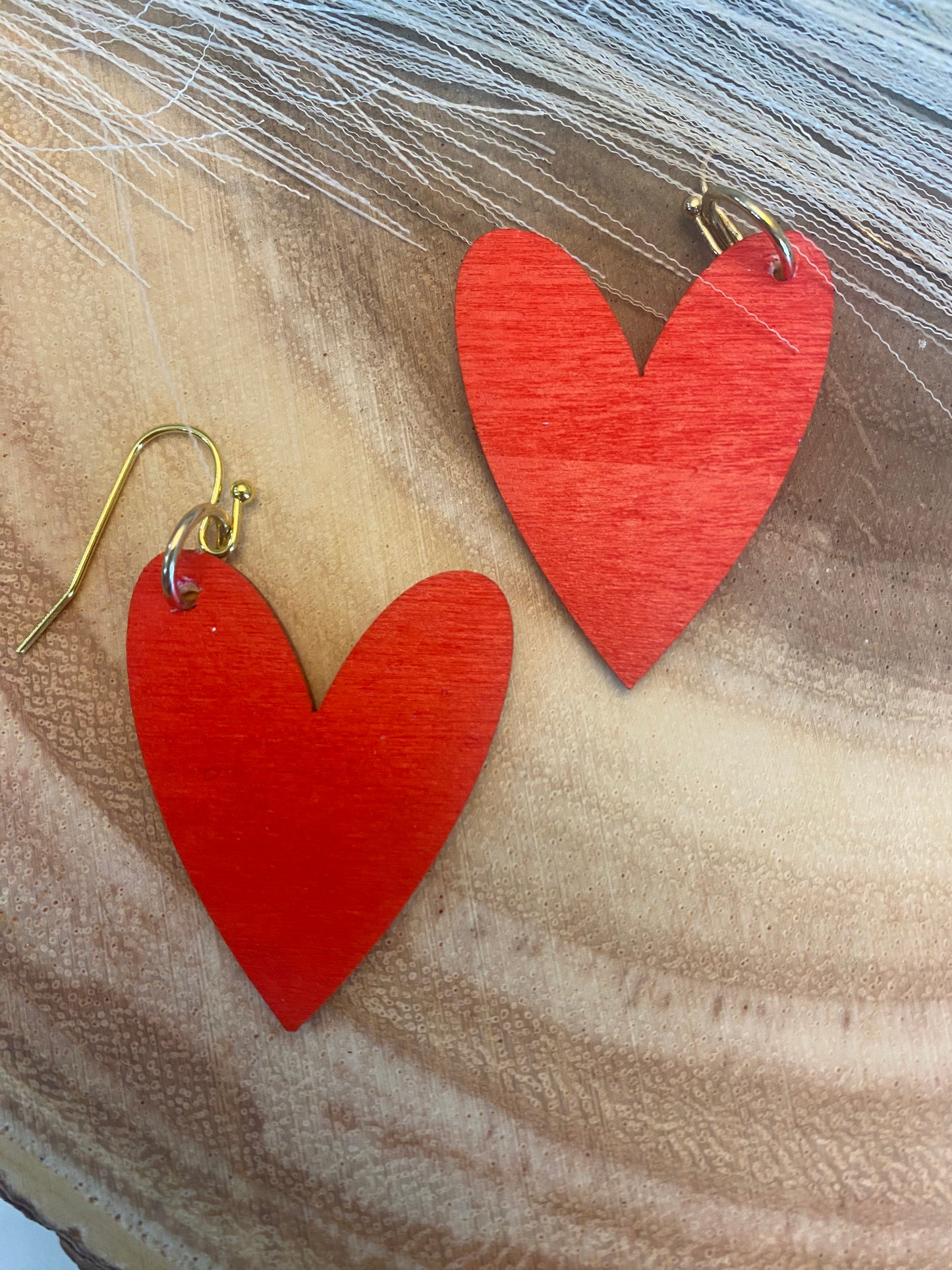 Little wood heart dangles