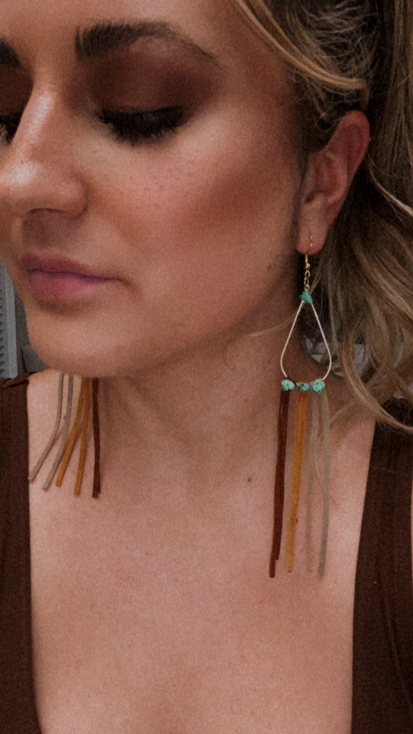 Fringe turquoise earrings