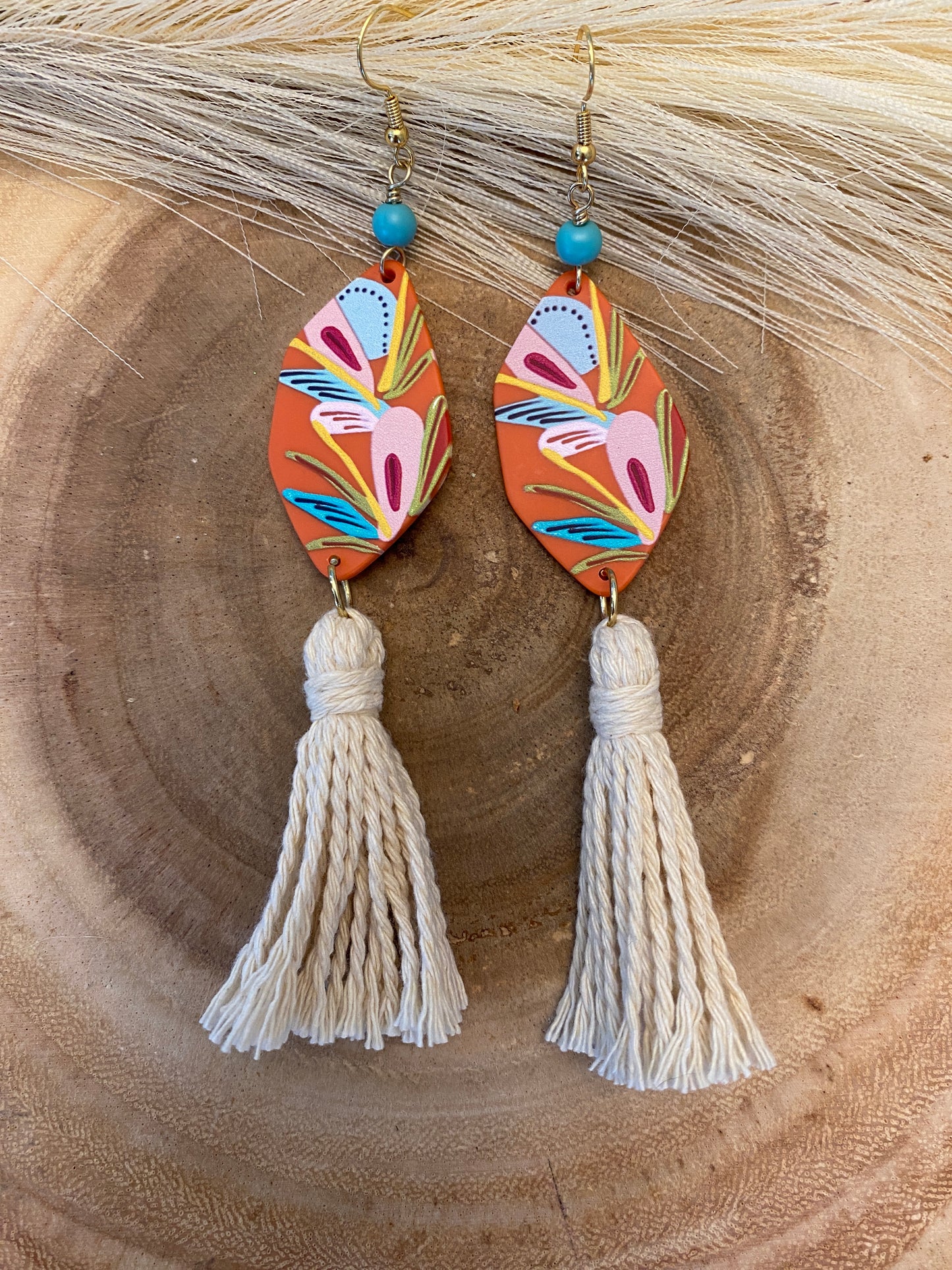 Boho whimsical floral earrings