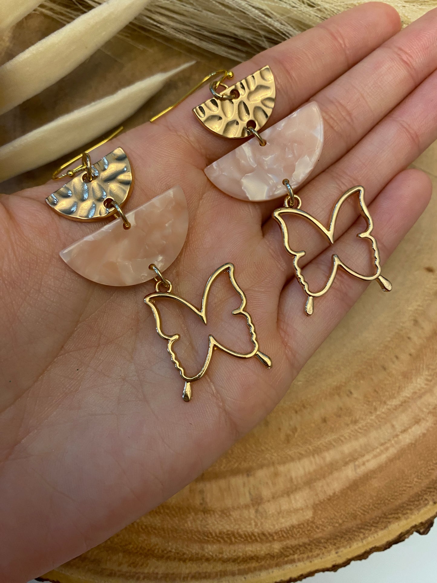 Gold butterfly earrings