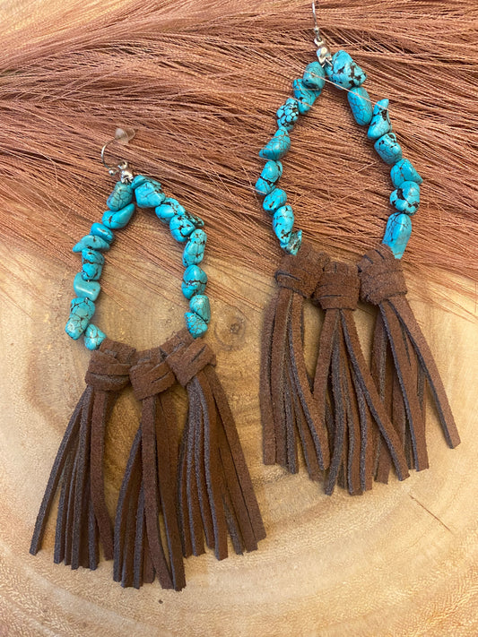 Fringe turquoise earrings