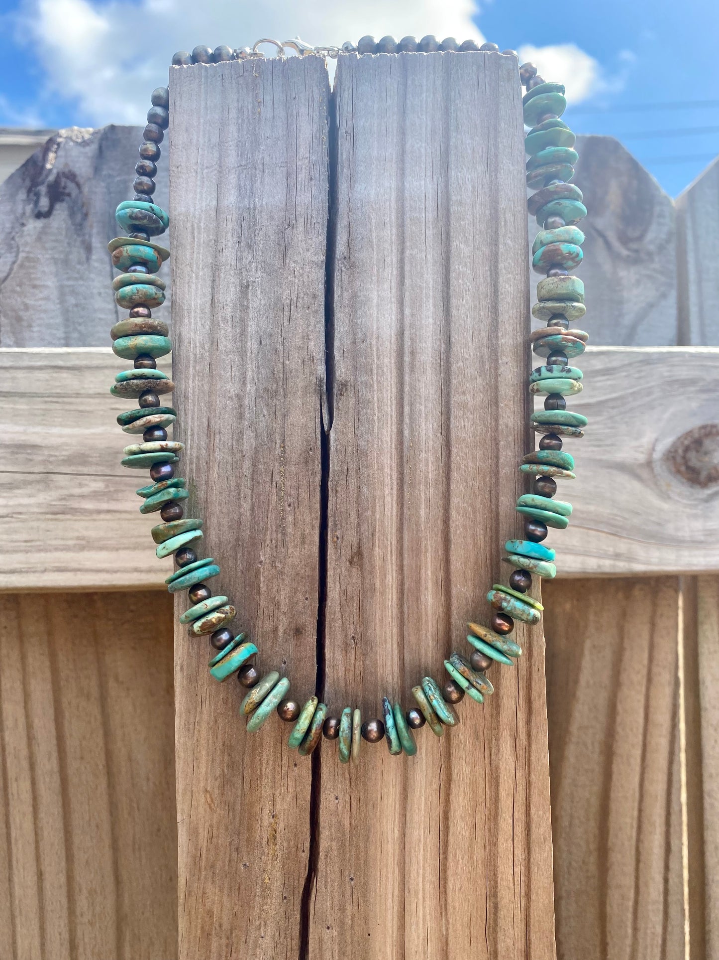 Genuine turquoise Navajo pearl necklace