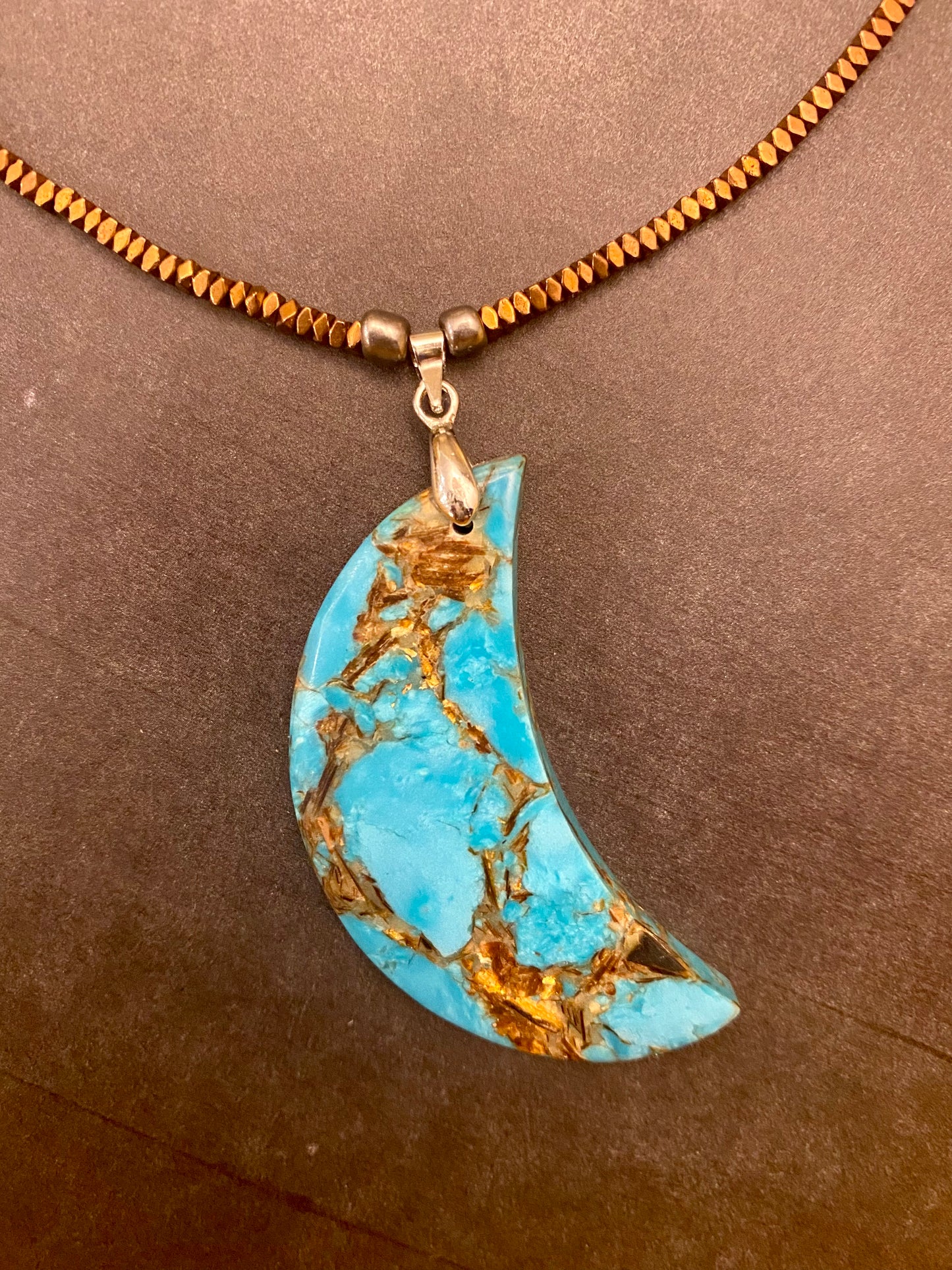 turquoise moon necklace