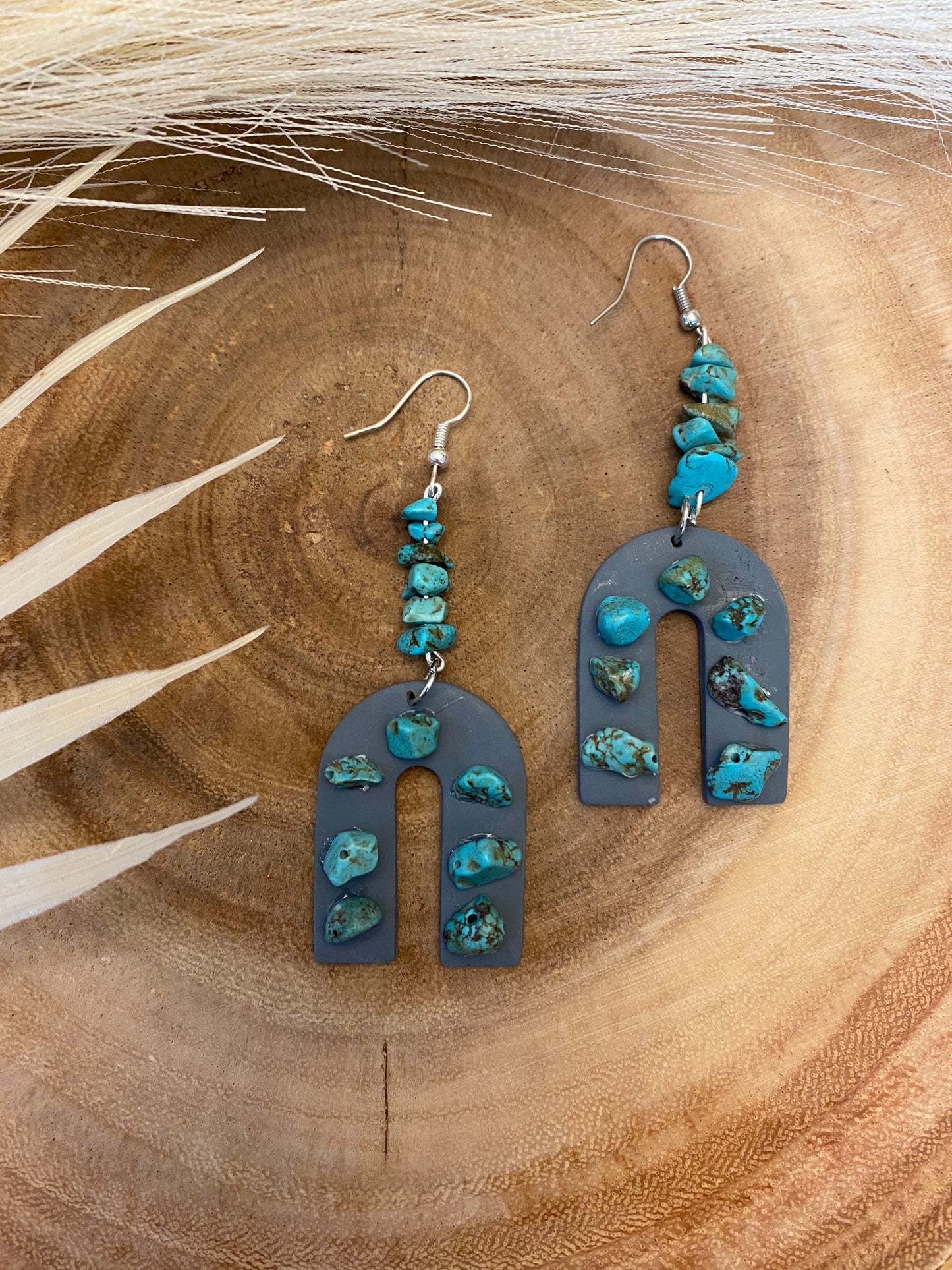 Rainbow turquoise earrings