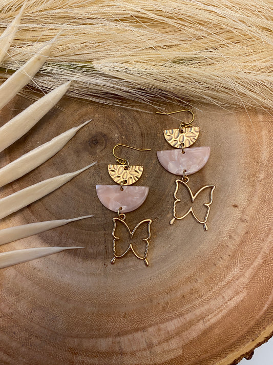 Gold butterfly earrings