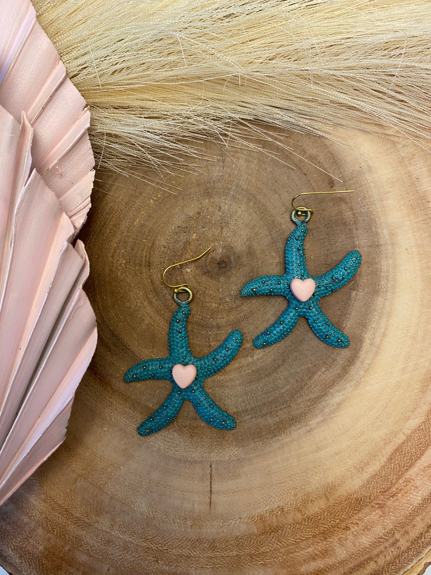 Heart starfish earrings