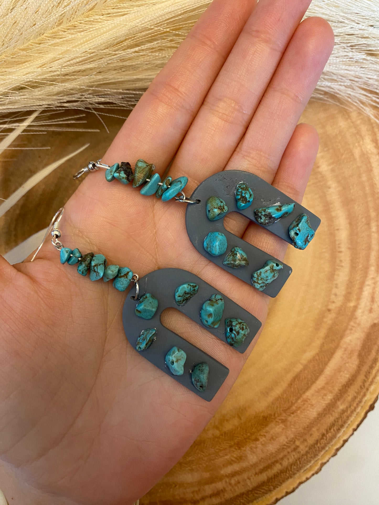 Rainbow turquoise earrings