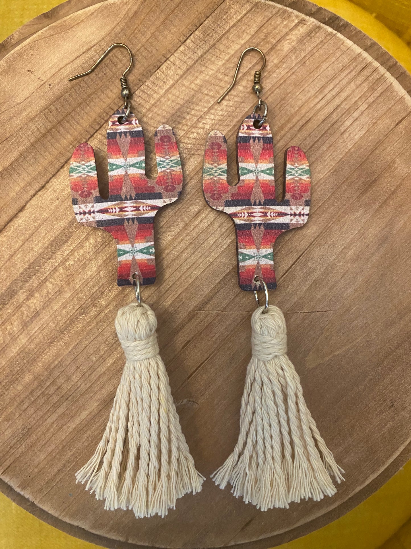 Aztec cactus earrings